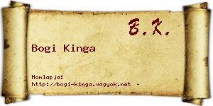 Bogi Kinga névjegykártya