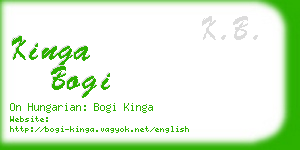 kinga bogi business card